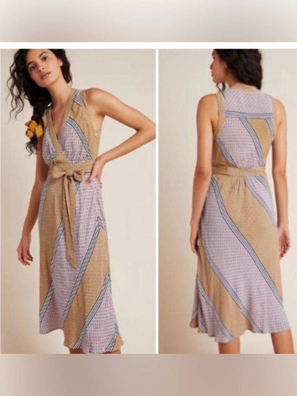 Anthropologie Mauve Carla Wrap Midi Dress Size 0